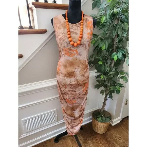 Prettylittlething Women Brown Polyester Round Neck Sleeveless Long Maxi Dress 14 - Picture 11 of 11